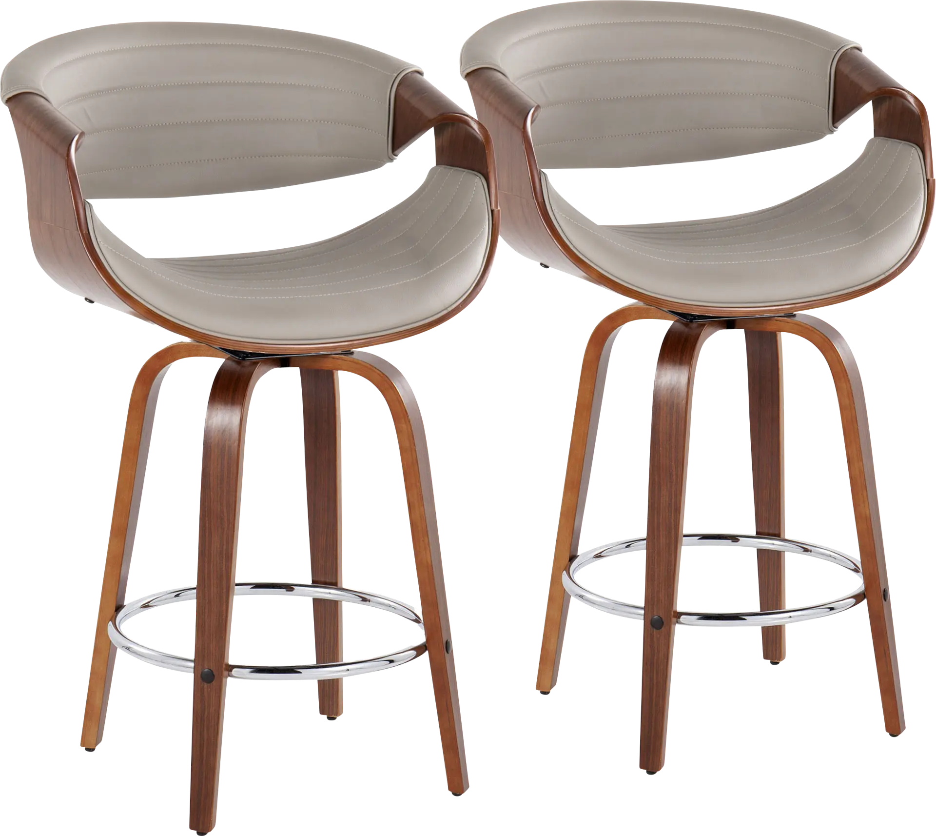 Loblolly VI Gray Swivel Counter Height Stool, Set of 2