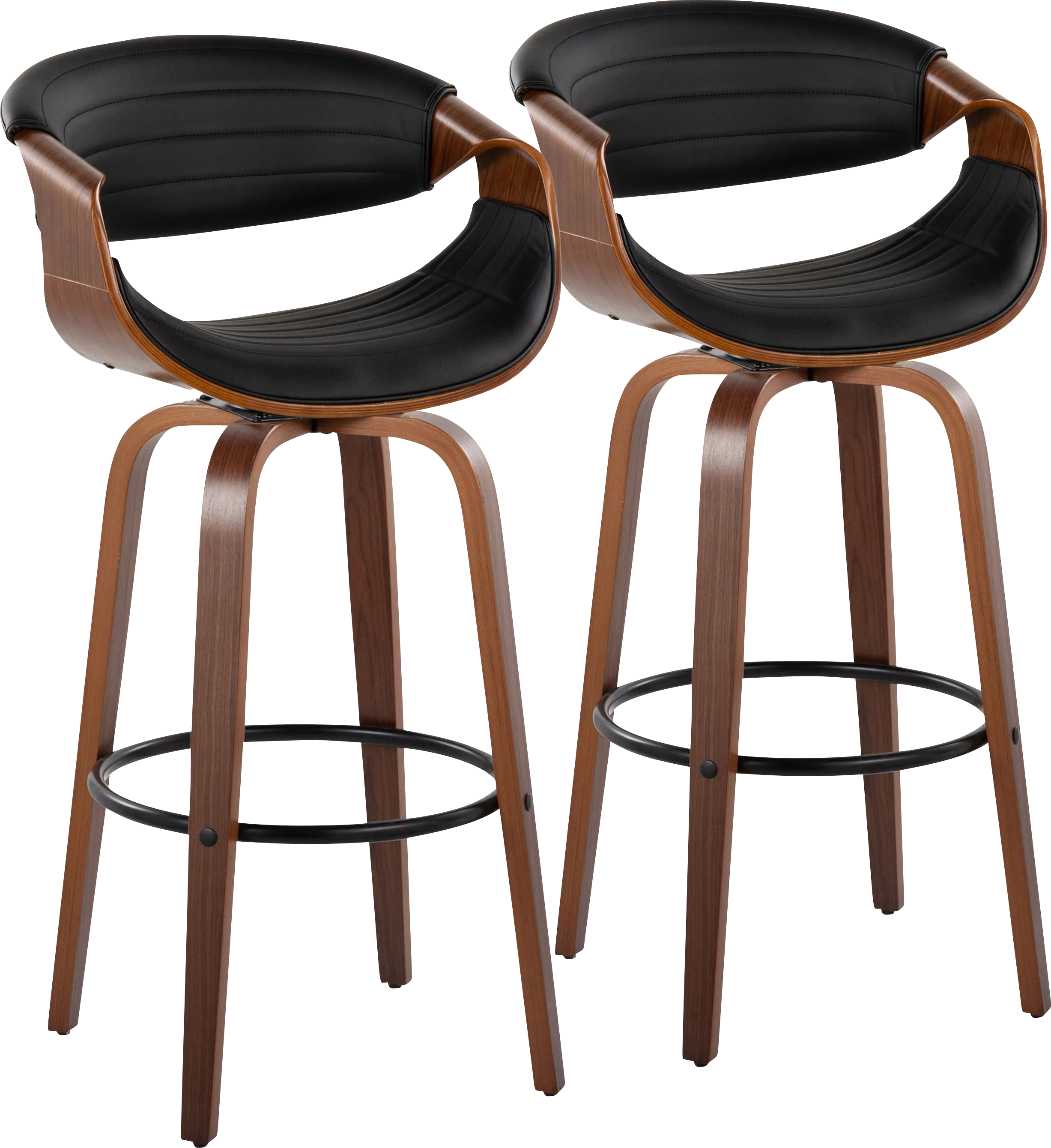 Loblolly II Black Swivel Barstool, Set of 2 - Thumbnail - Image 1