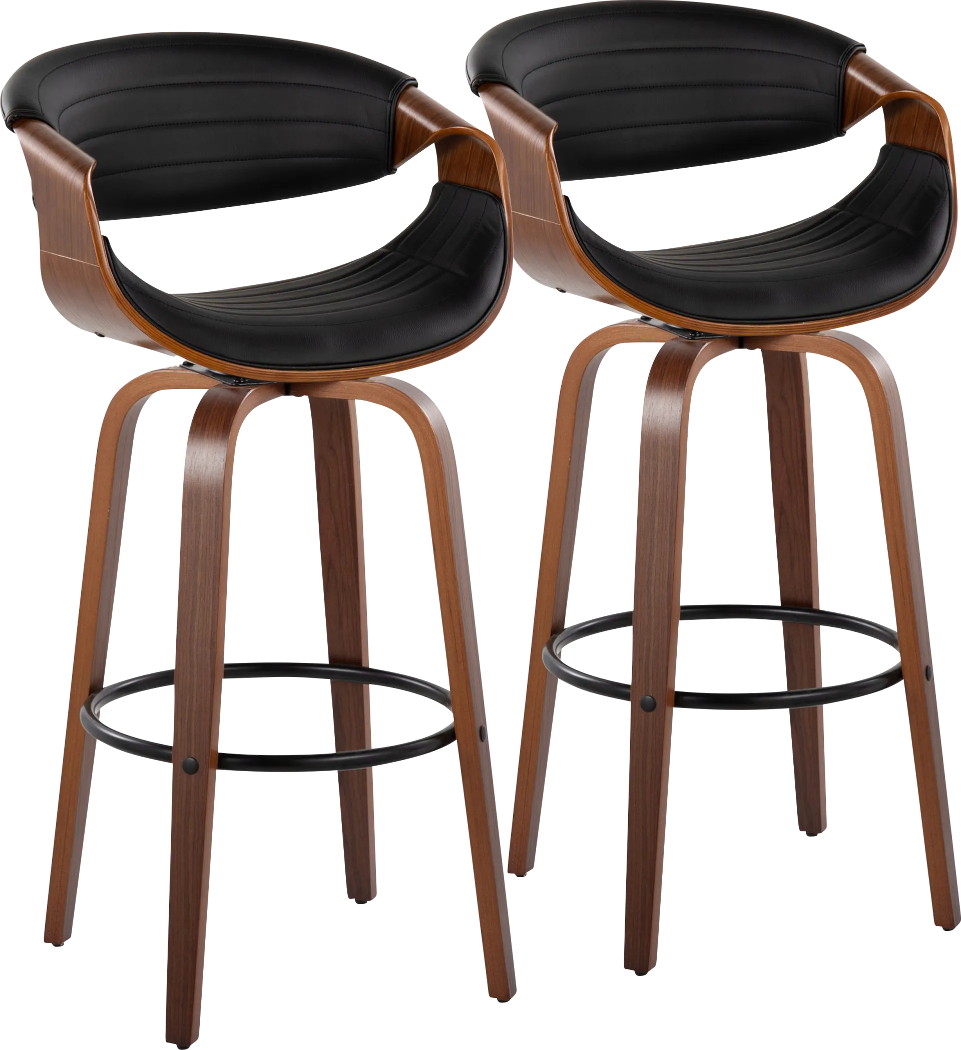 Loblolly II Black Swivel Barstool, Set of 2 - Image 1