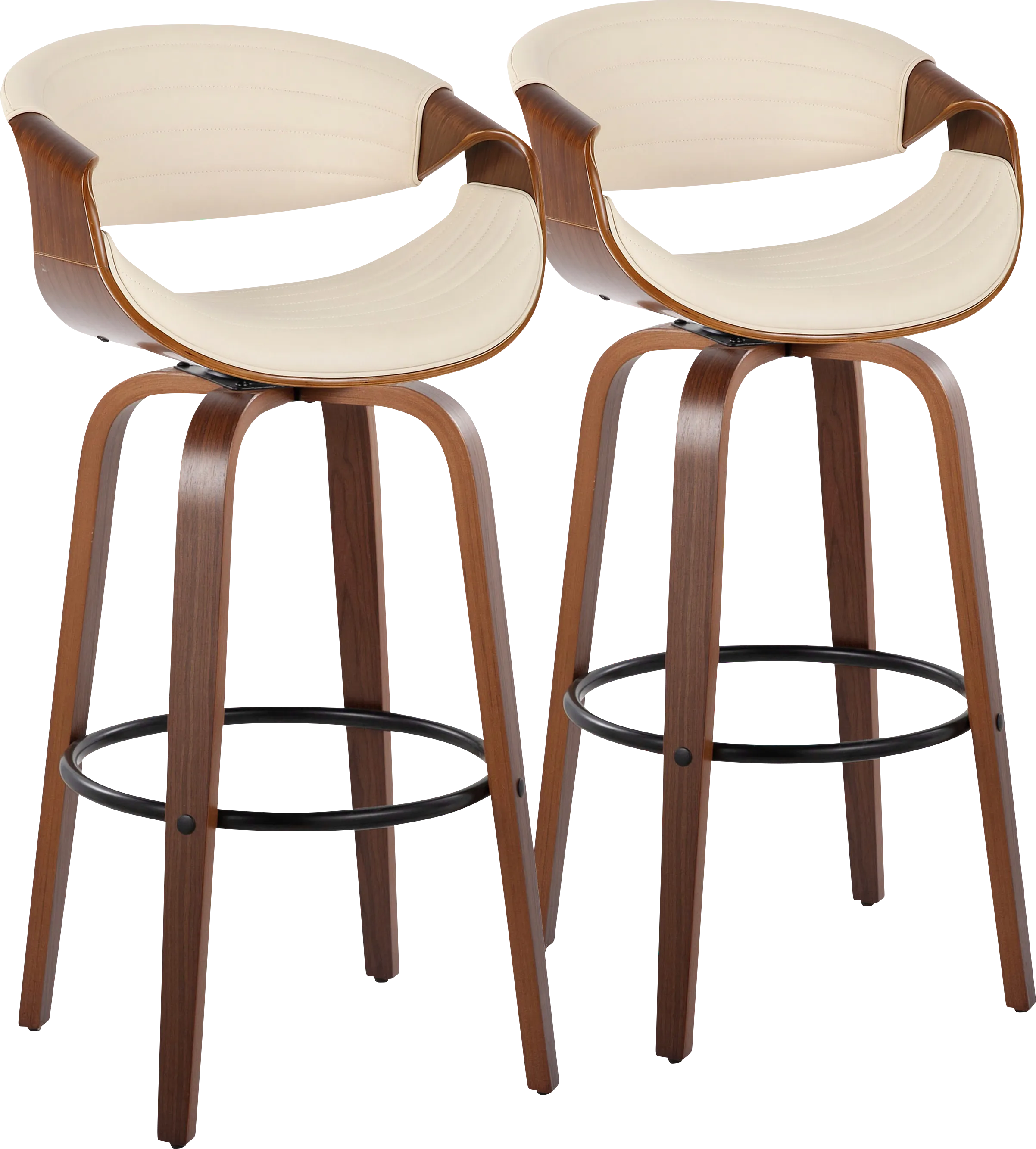Loblolly II Cream Swivel Barstool, Set of 2 - Thumbnail - Image 1