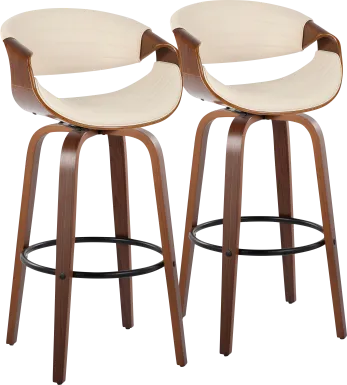 Loblolly II Cream Swivel Barstool, Set of 2