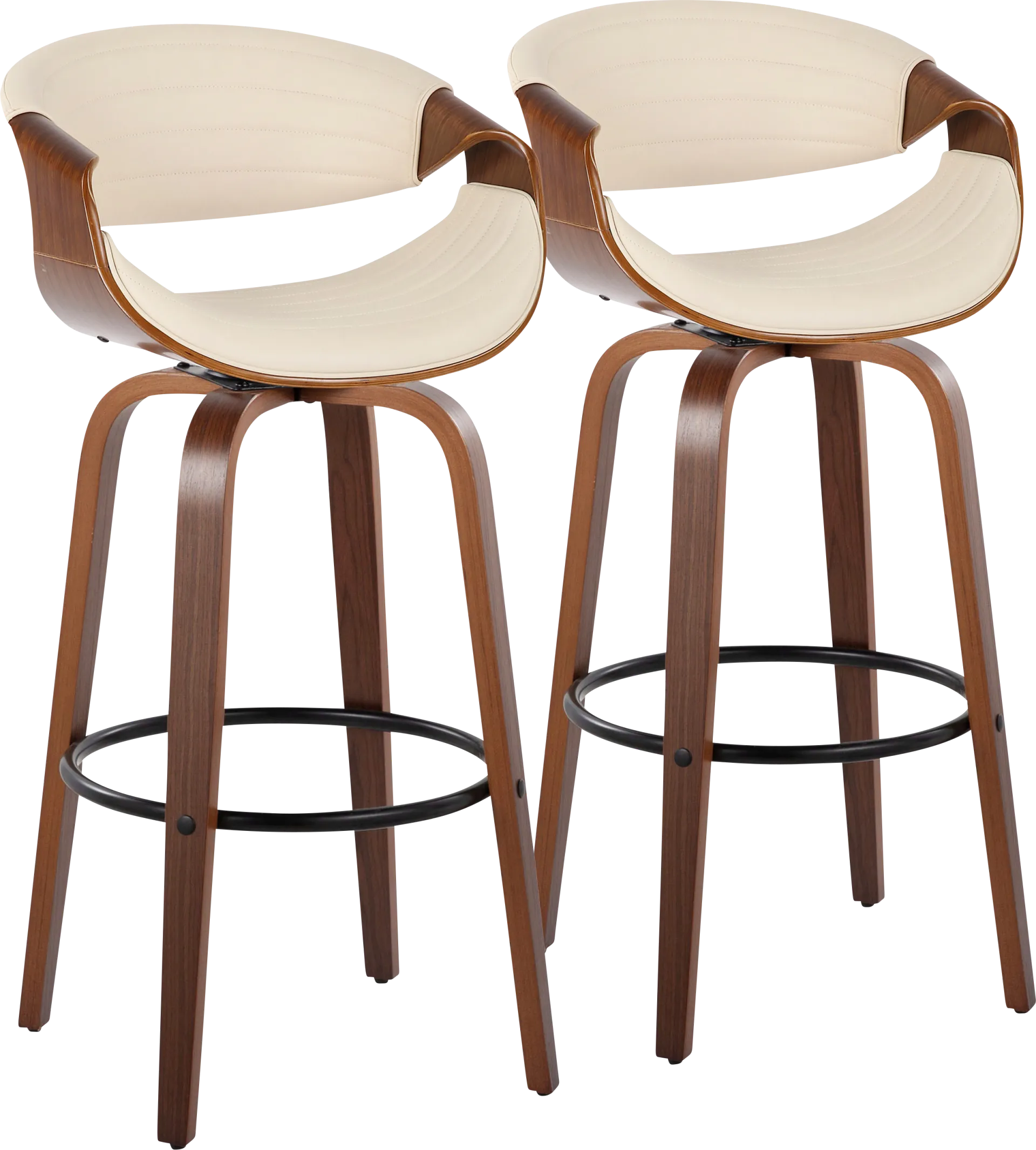 Loblolly II Cream Swivel Barstool, Set of 2 - Image 1