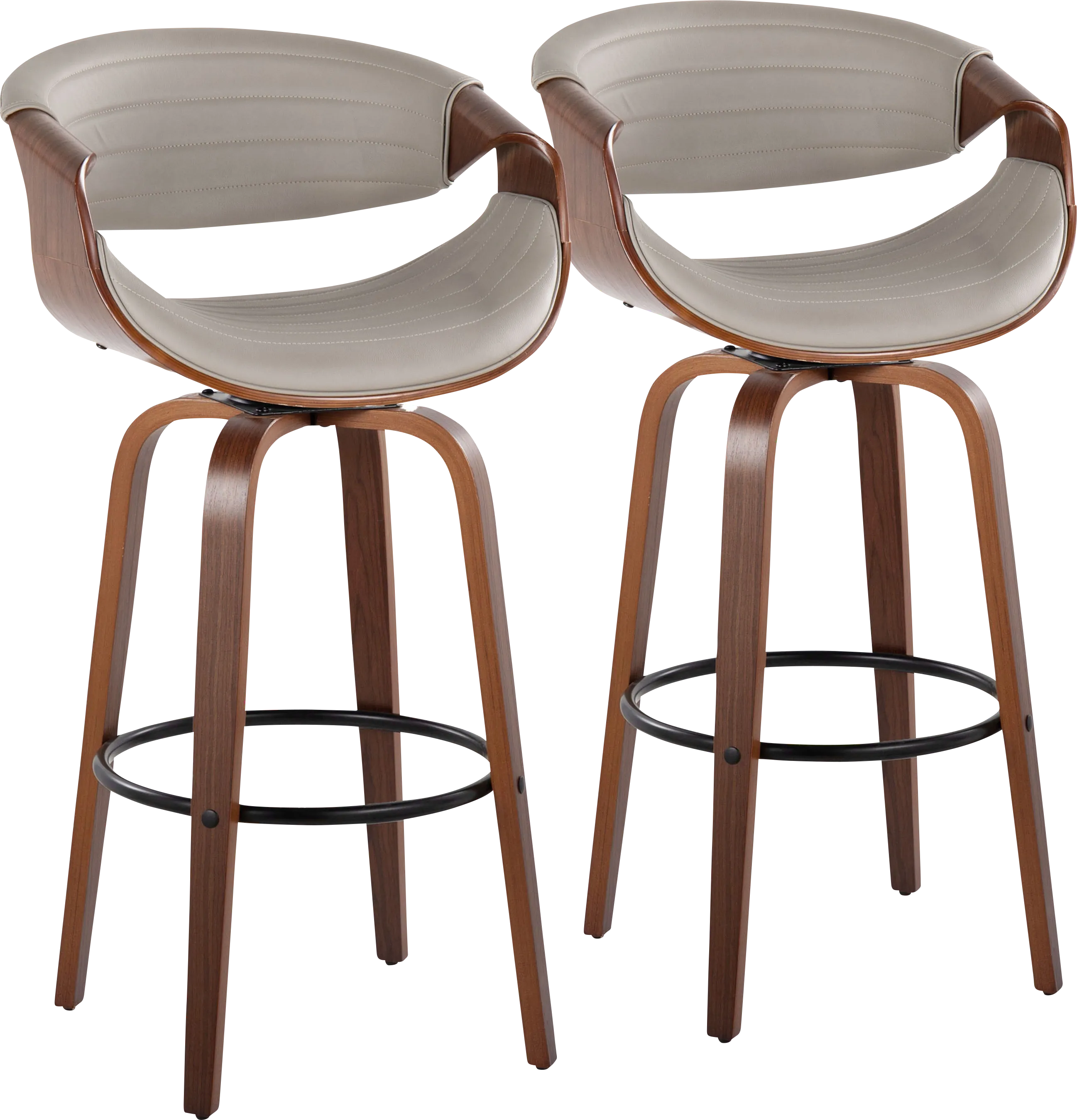 Loblolly II Pewter Swivel Barstool, Set of 2 - Thumbnail - Image 1