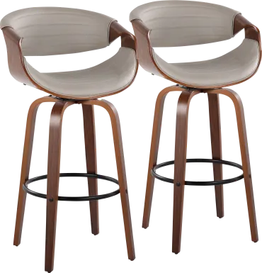 Loblolly II Pewter Swivel Barstool, Set of 2