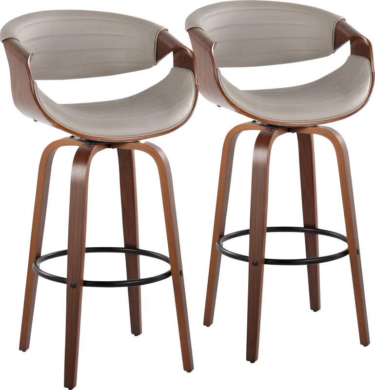 Loblolly II Pewter Swivel Barstool, Set of 2