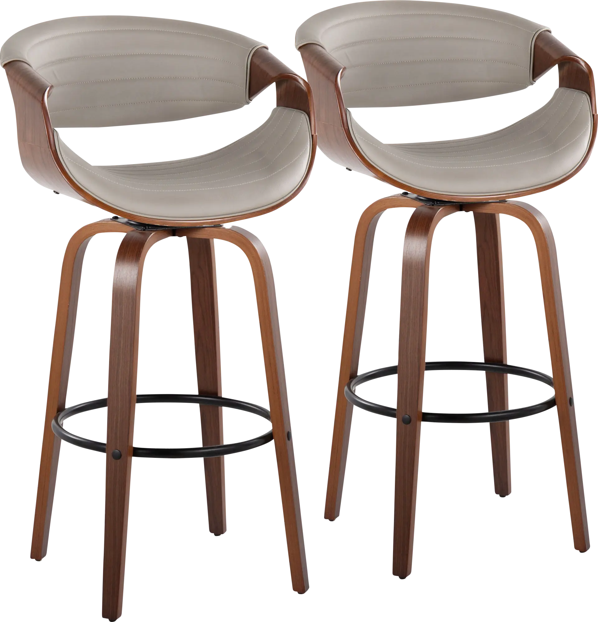 Loblolly II Pewter Swivel Barstool, Set of 2