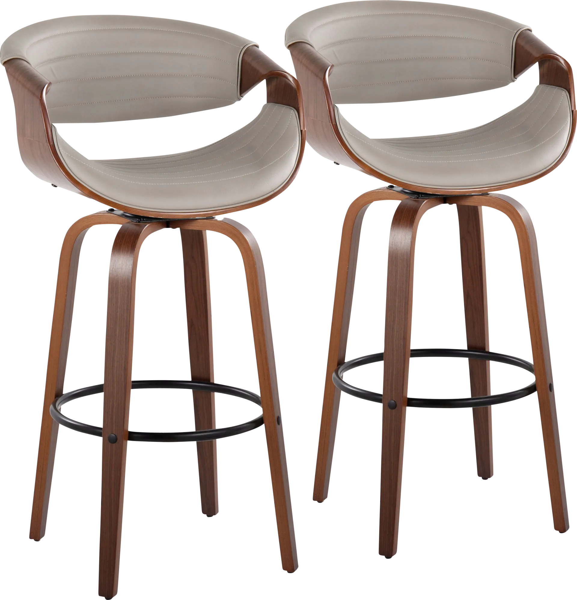 Loblolly II Pewter Swivel Barstool, Set of 2 - Image 1