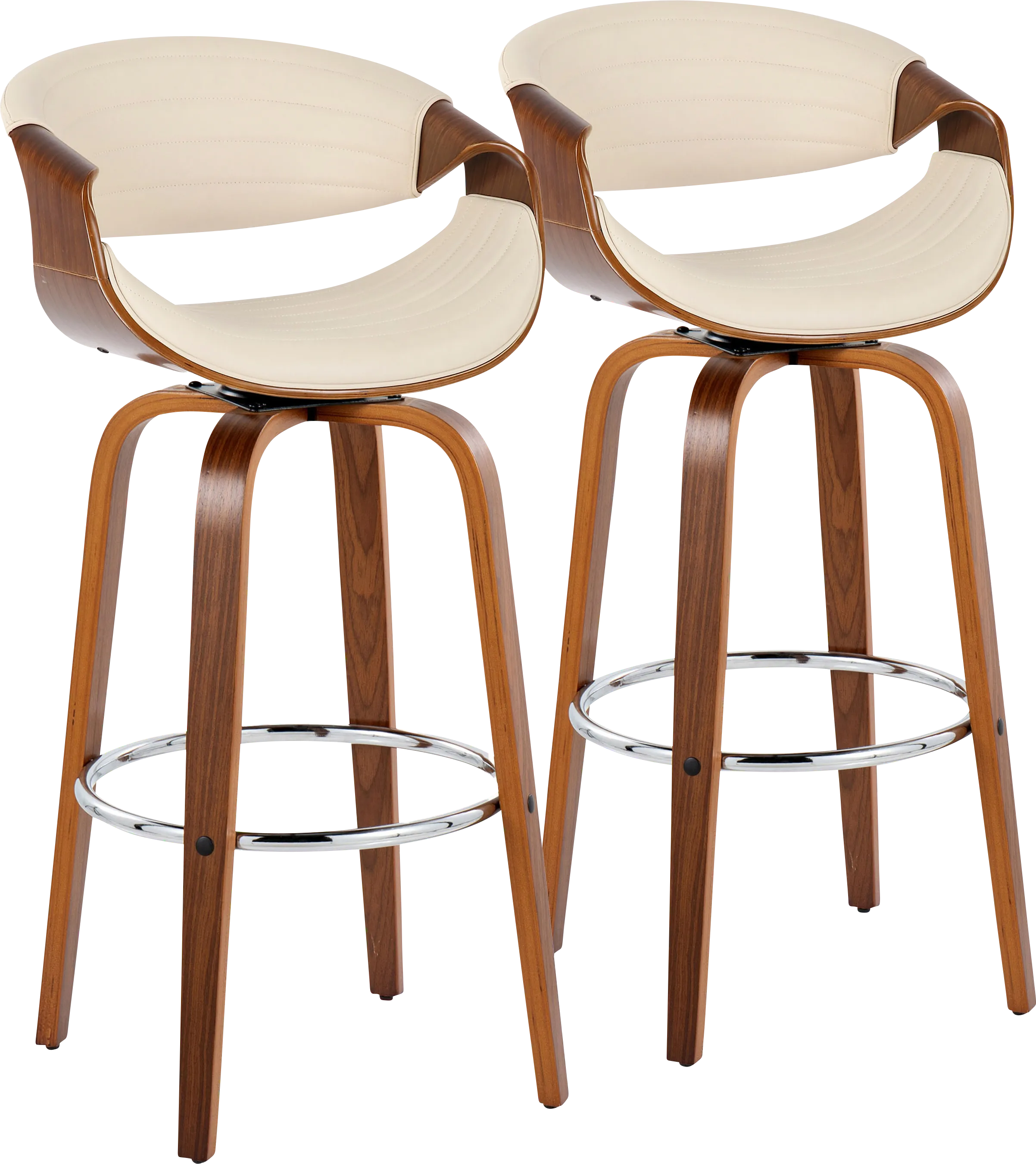 Loblolly III Cream Swivel Barstool, Set of 2 - Thumbnail - Image 1