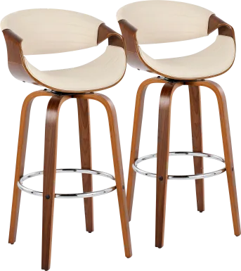 Loblolly III Cream Swivel Barstool, Set of 2