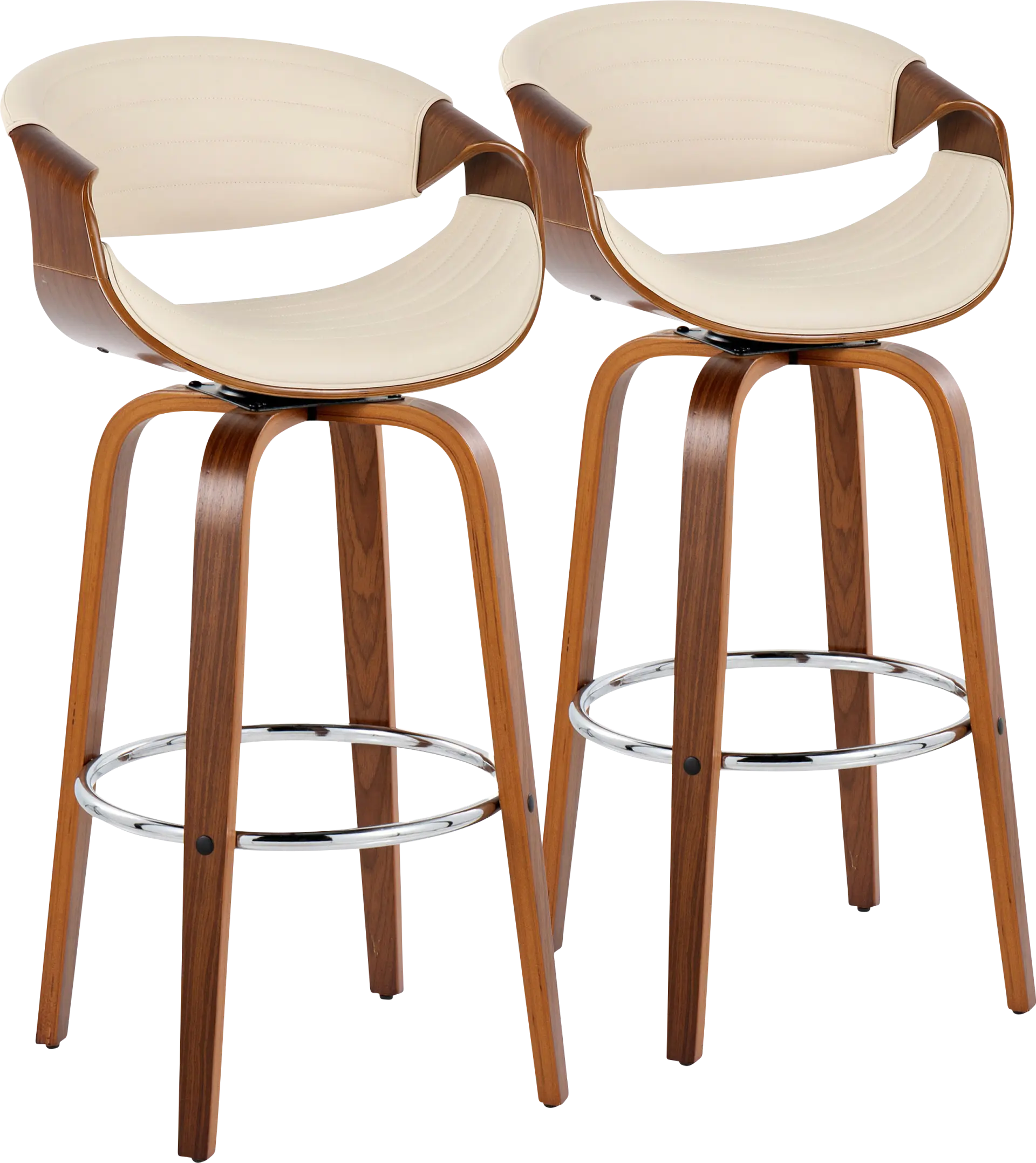 Loblolly III Cream Swivel Barstool, Set of 2