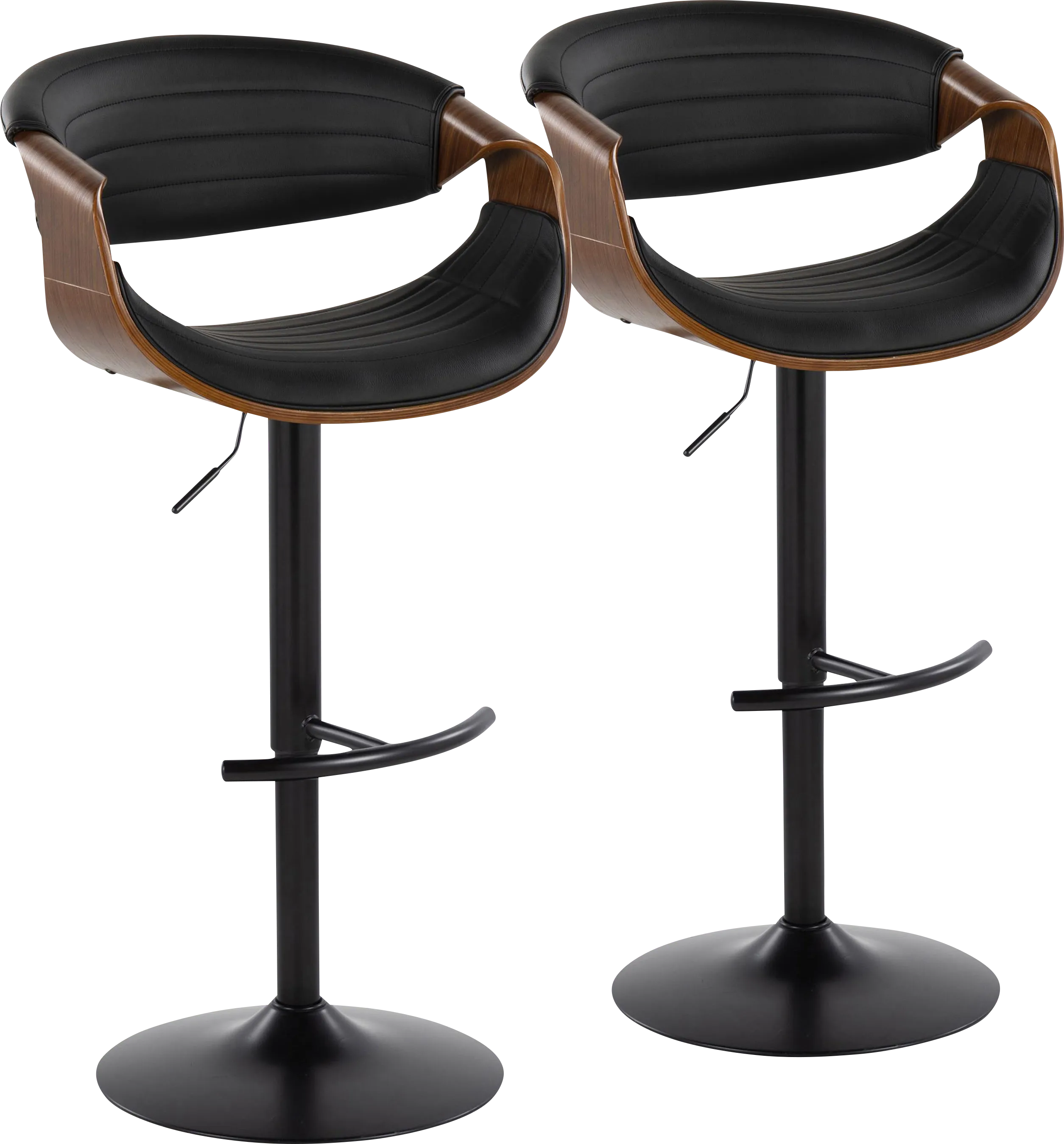 Loblolly VII Black Adjustable Barstool, Set of 2 - Thumbnail - Image 1