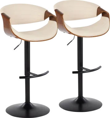 Loblolly VII Cream Adjustable Barstool, Set of 2