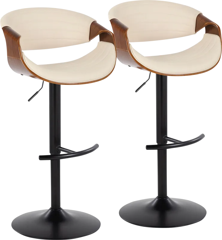 Loblolly VII Cream Adjustable Barstool, Set of 2