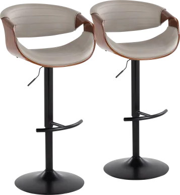 Loblolly VII Gray Adjustable Barstool, Set of 2