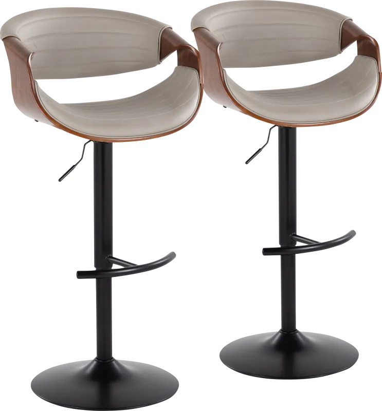 Loblolly VII Gray Adjustable Barstool, Set of 2