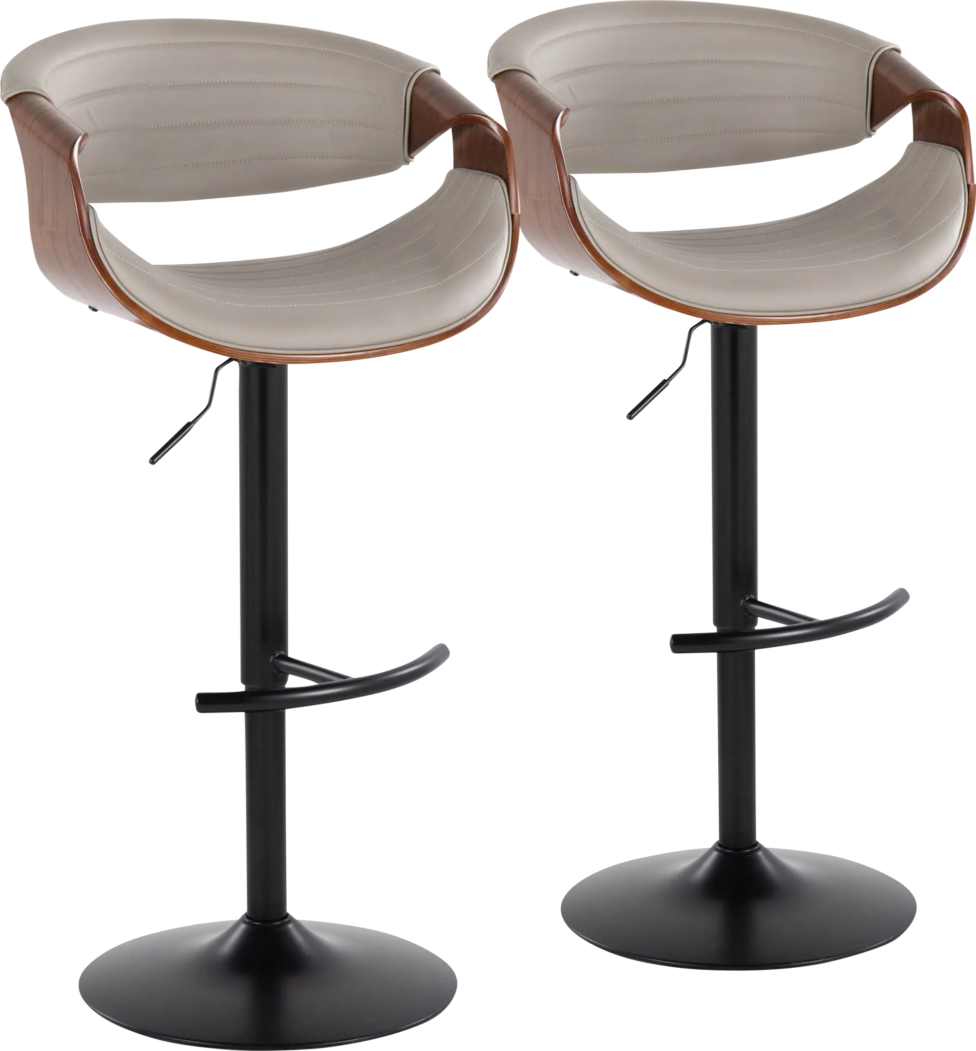 Loblolly VII Gray Adjustable Barstool, Set of 2