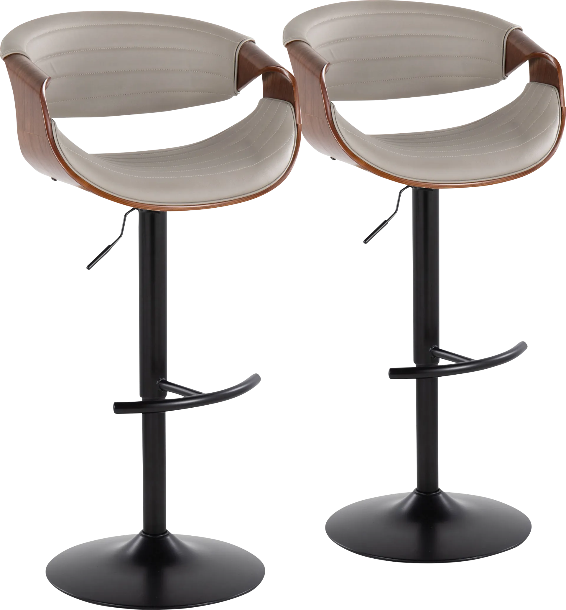 Loblolly VII Gray Adjustable Barstool, Set of 2 - Image 1