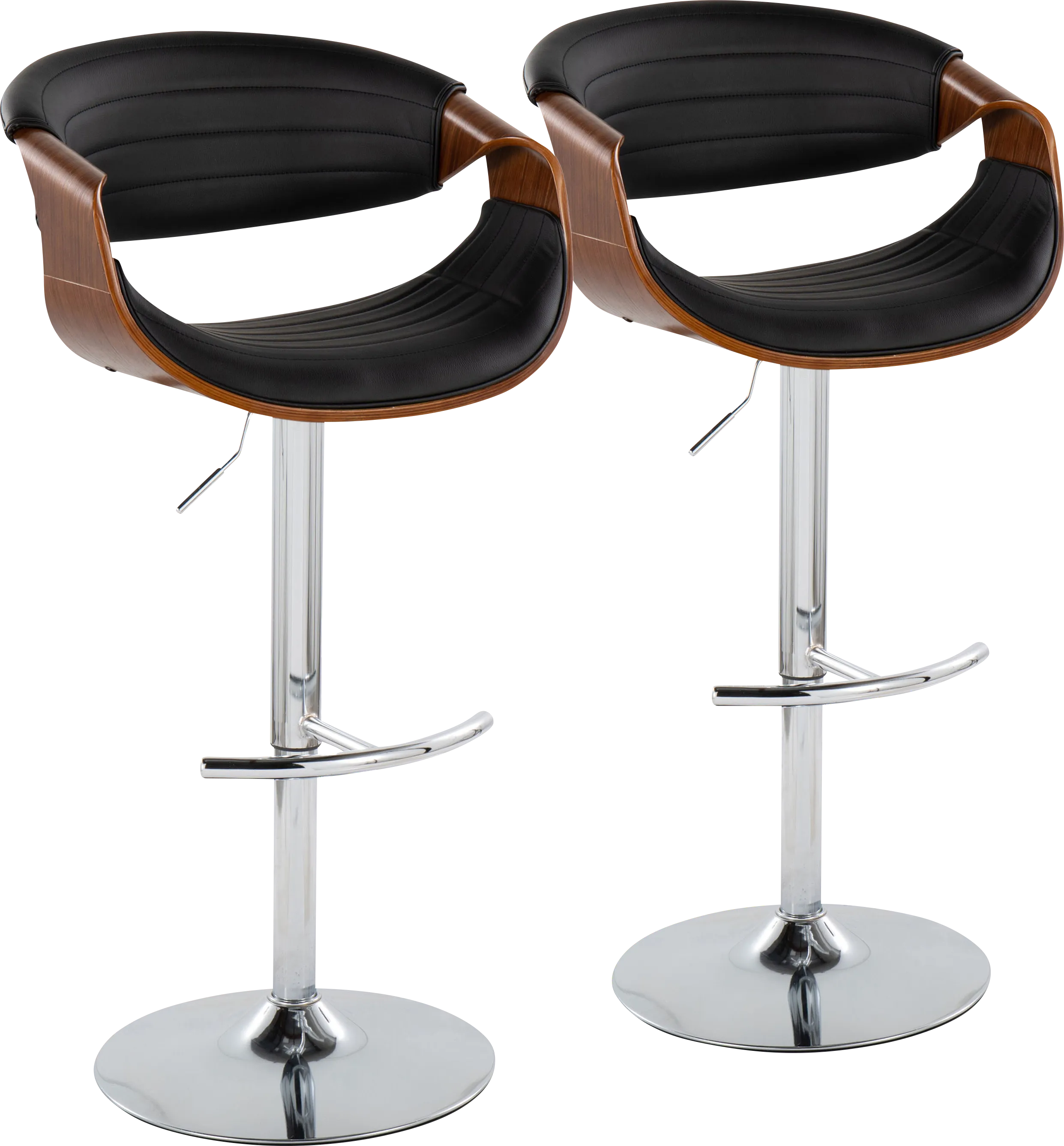 Loblolly IX Black Adjustable Barstool, Set of 2 - Thumbnail - Image 1