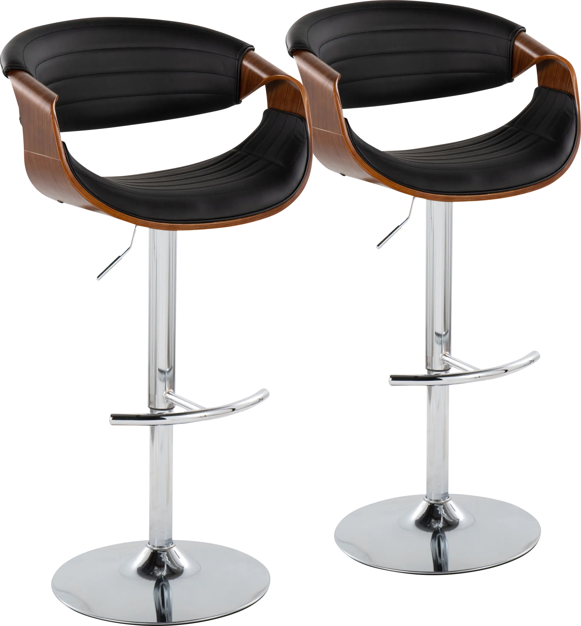 Loblolly IX Black Adjustable Barstool, Set of 2 - Image 1