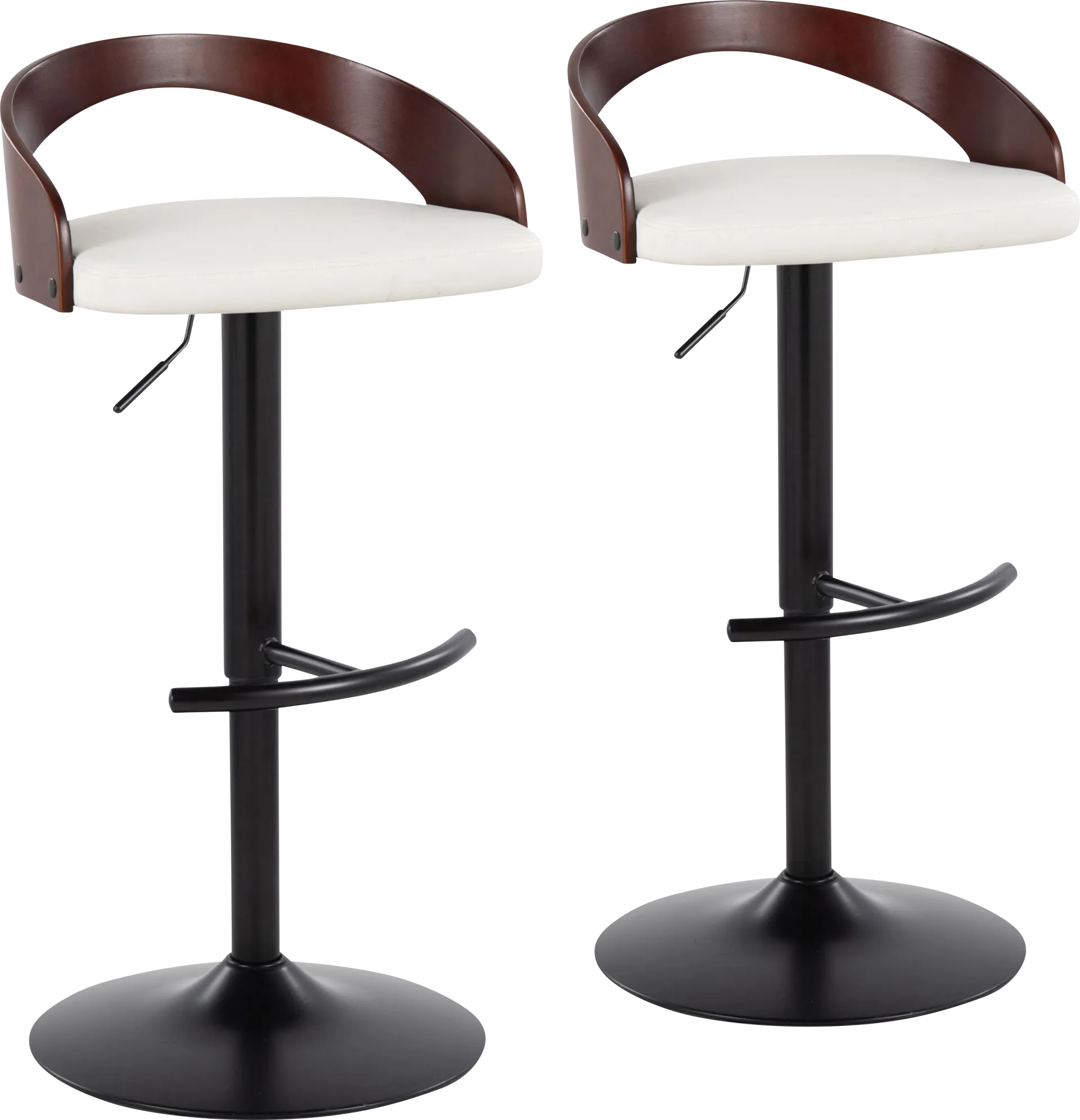Zykan XV White Adjustable Barstool, Set of 2 - Image 1