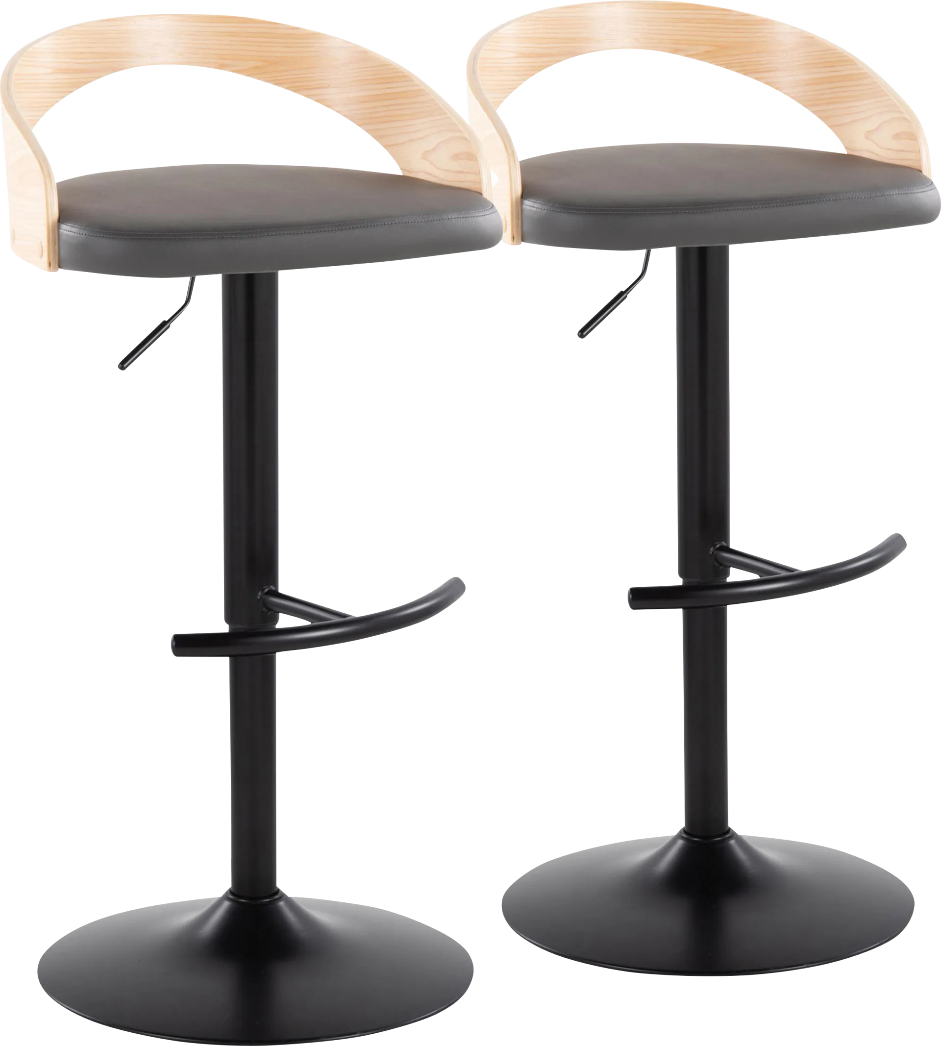 Zykan XVII Gray Adjustable Barstool, Set of 2 - Image 1