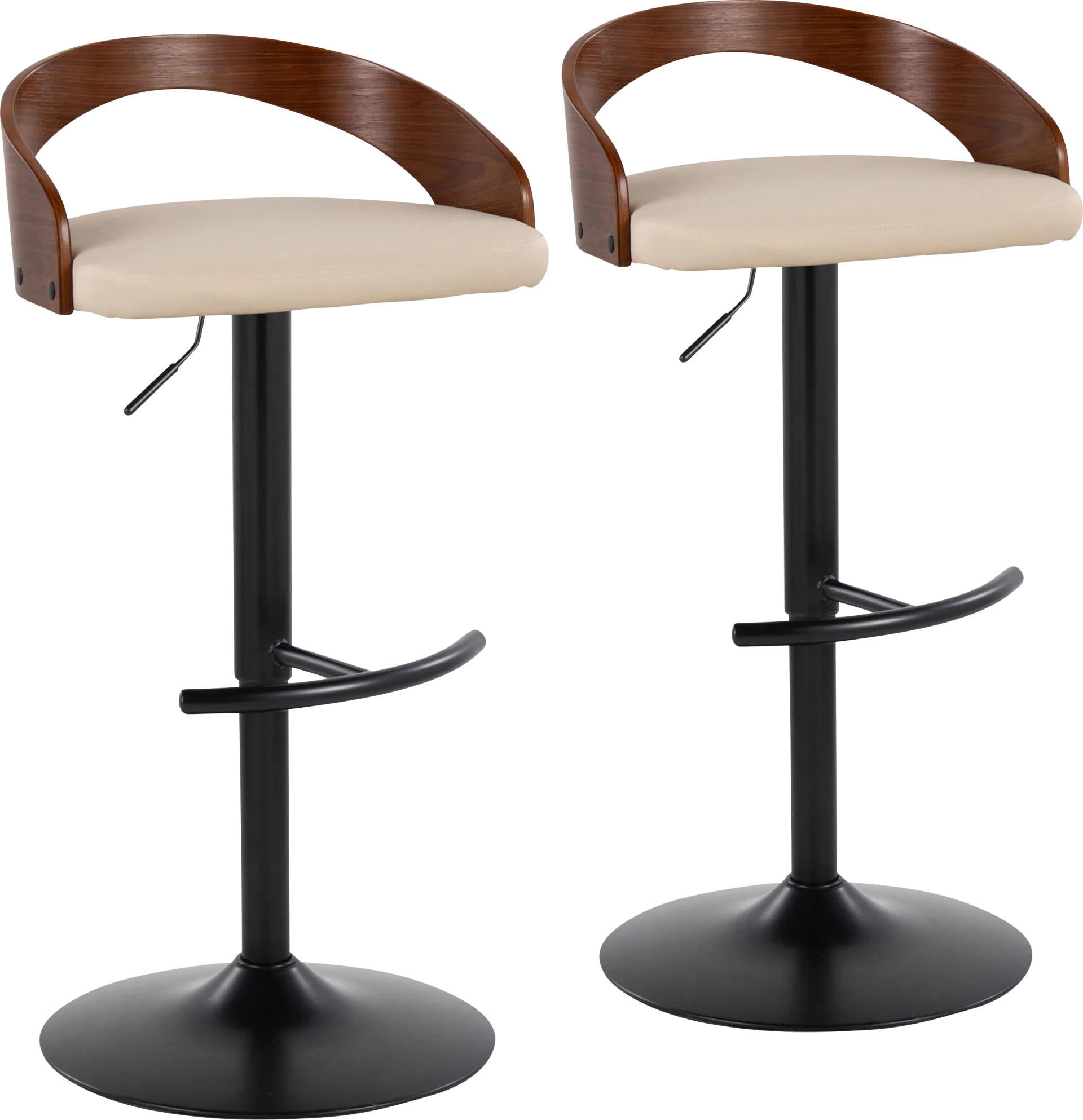 Zykan XVIII Cream Adjustable Barstool, Set of 2 - Image 1
