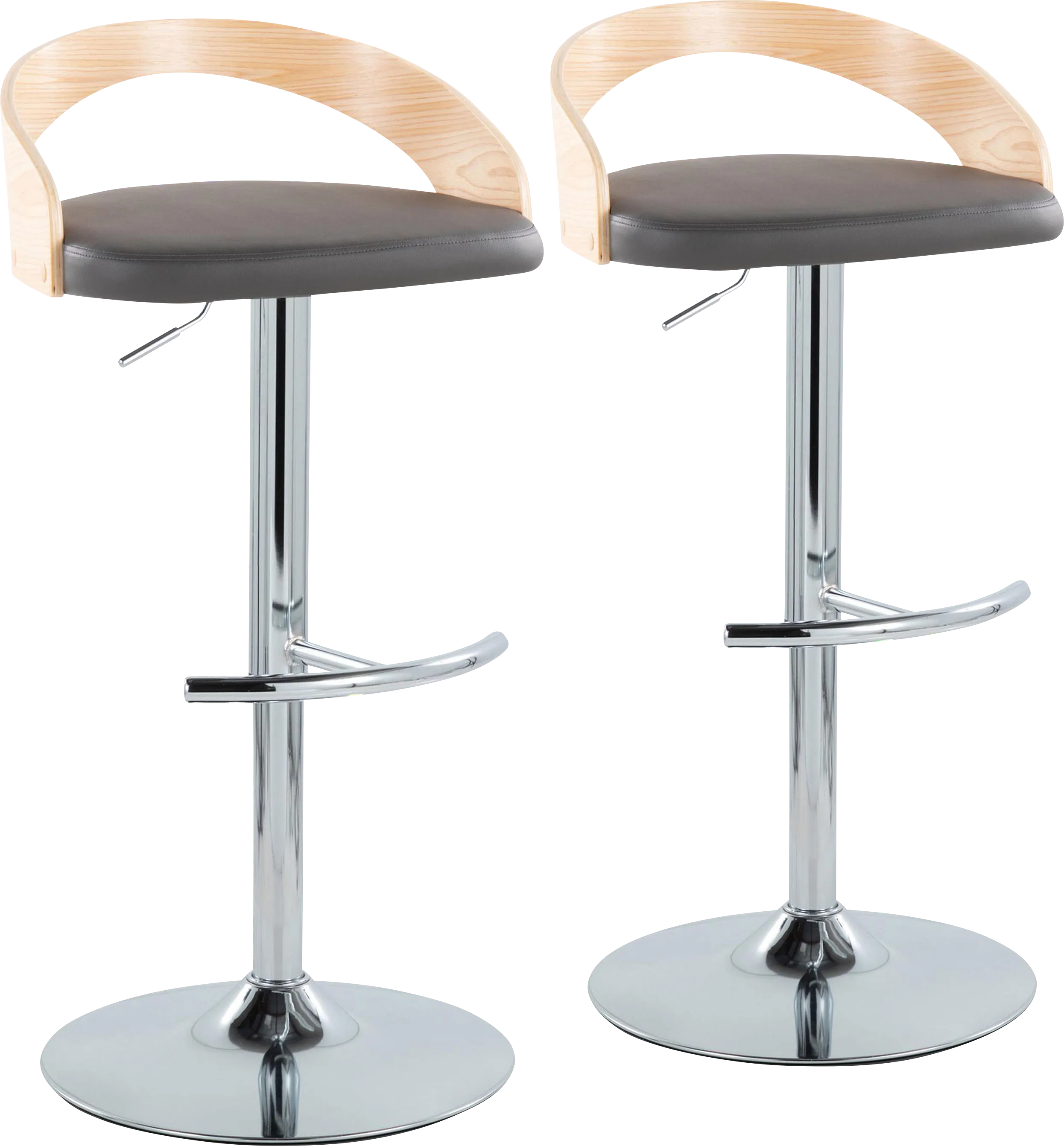 Zykan XXIII Gray Adjustable Barstool, Set of 2 - Thumbnail - Image 1