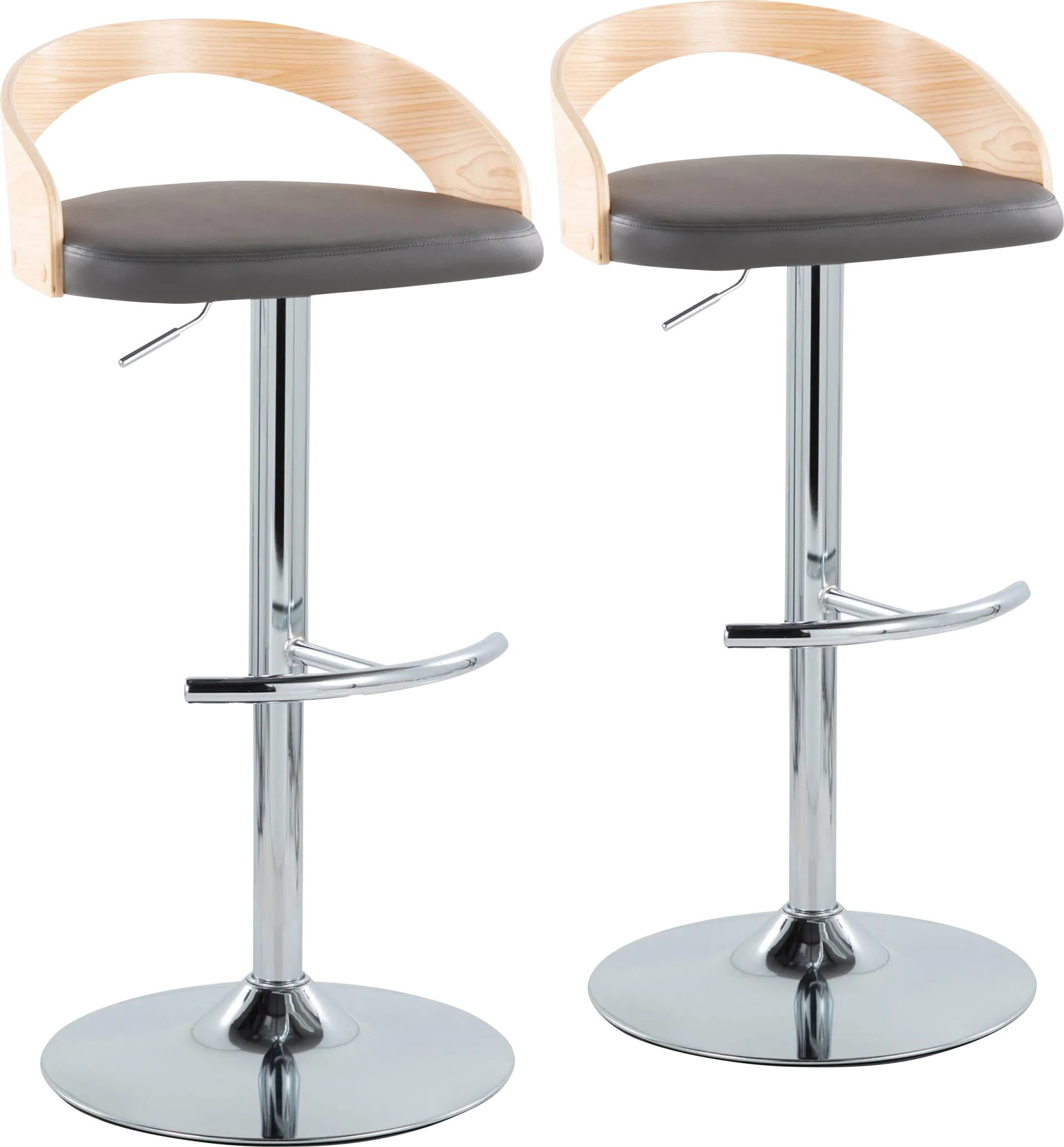 Zykan XXIII Gray Adjustable Barstool, Set of 2 - Image 1