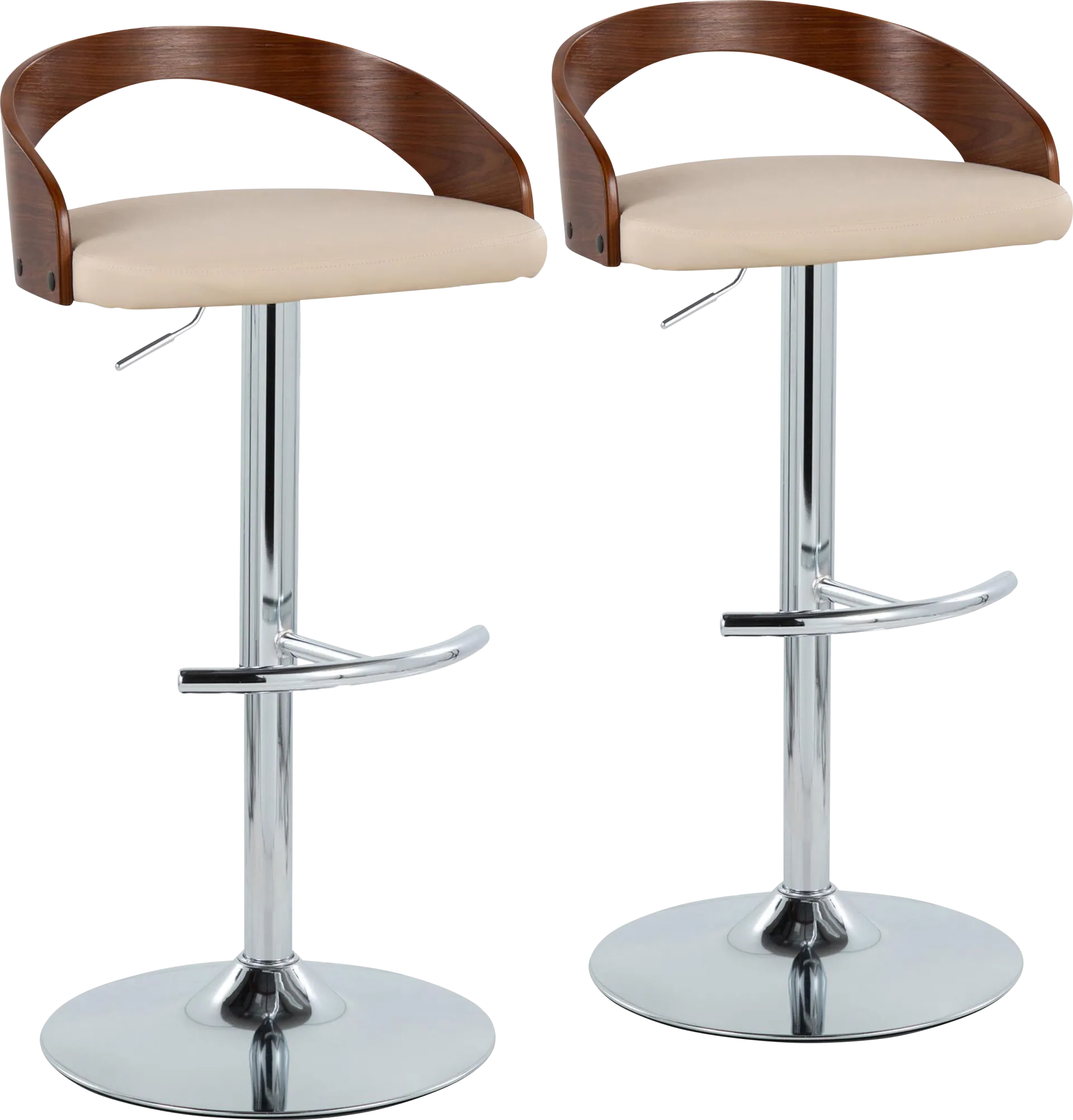 Zykan XXV Cream Adjustable Barstool, Set of 2 - Image 1