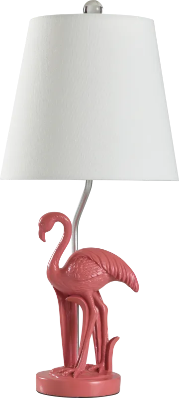 Kids Glam Pop Decor Pink Flamingo Table Lamp