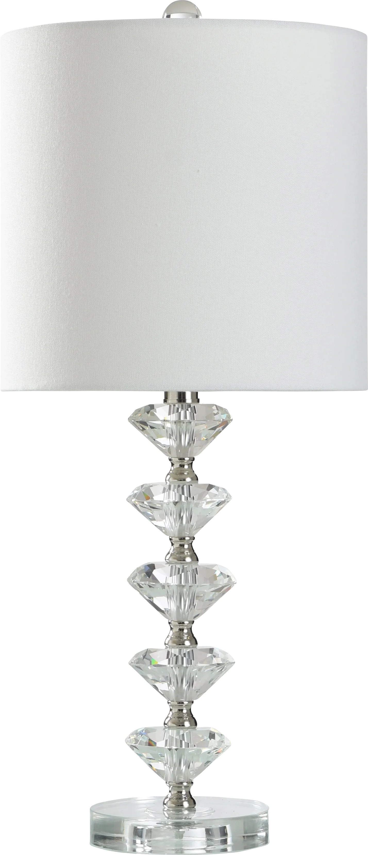 Kids Dance Decor Silver Stacked Crystal Table Lamp - Thumbnail - Image 1