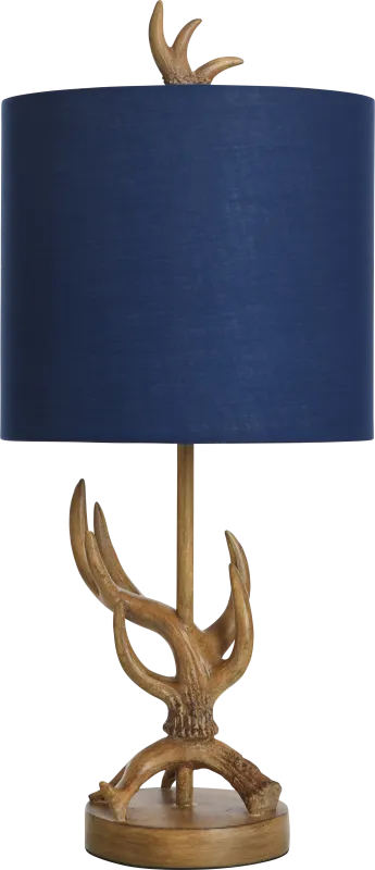 Kids Camping Decor Brown Antler Table Lamp