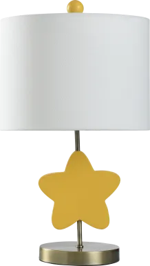 Kids Wish Decor Yellow Gold Star Table Lamp