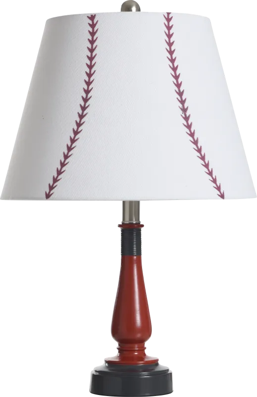 Kids Champions Decor Red Baseball Table Lamp