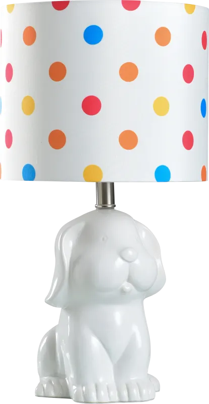 Kids Puppy Love Decor White Puppy Table Lamp