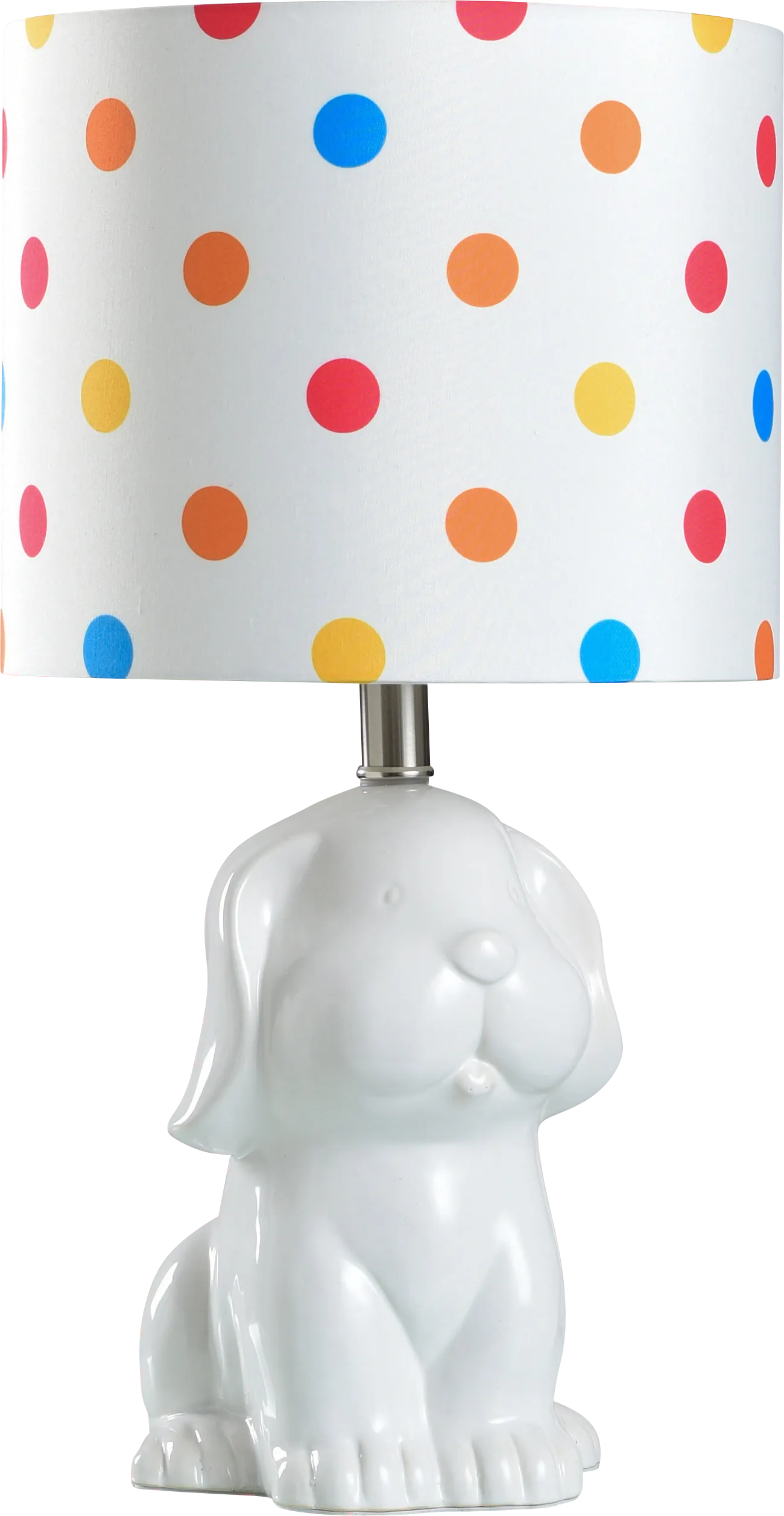 Kids Puppy Love Decor White Puppy Table Lamp - Image 1