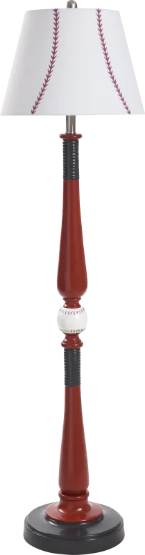 Kids Champions Decor Red Baseball Floor Lamp
