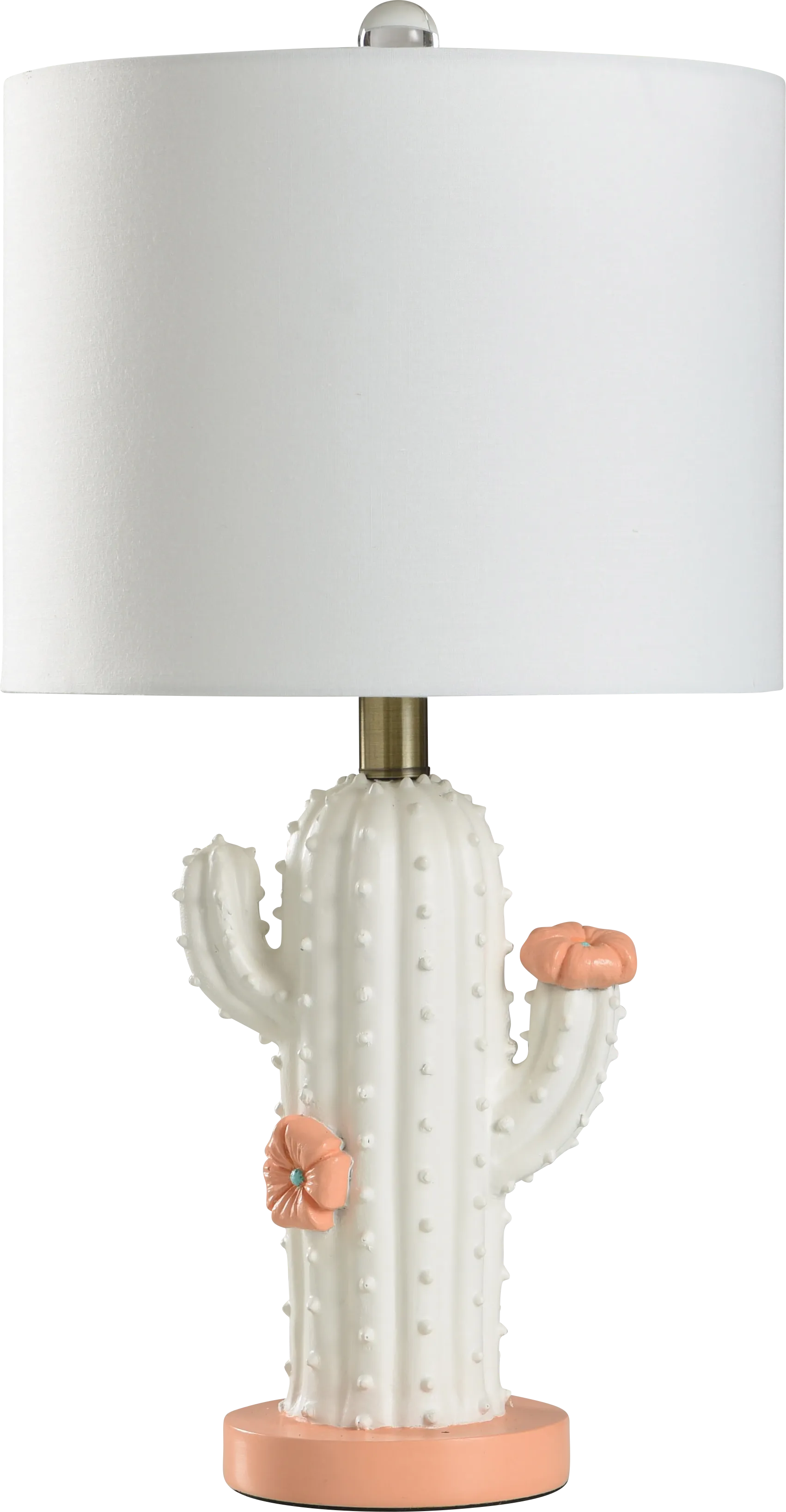 Kids Boho Decor Ivory Cactus Table Lamp - Thumbnail - Image 1