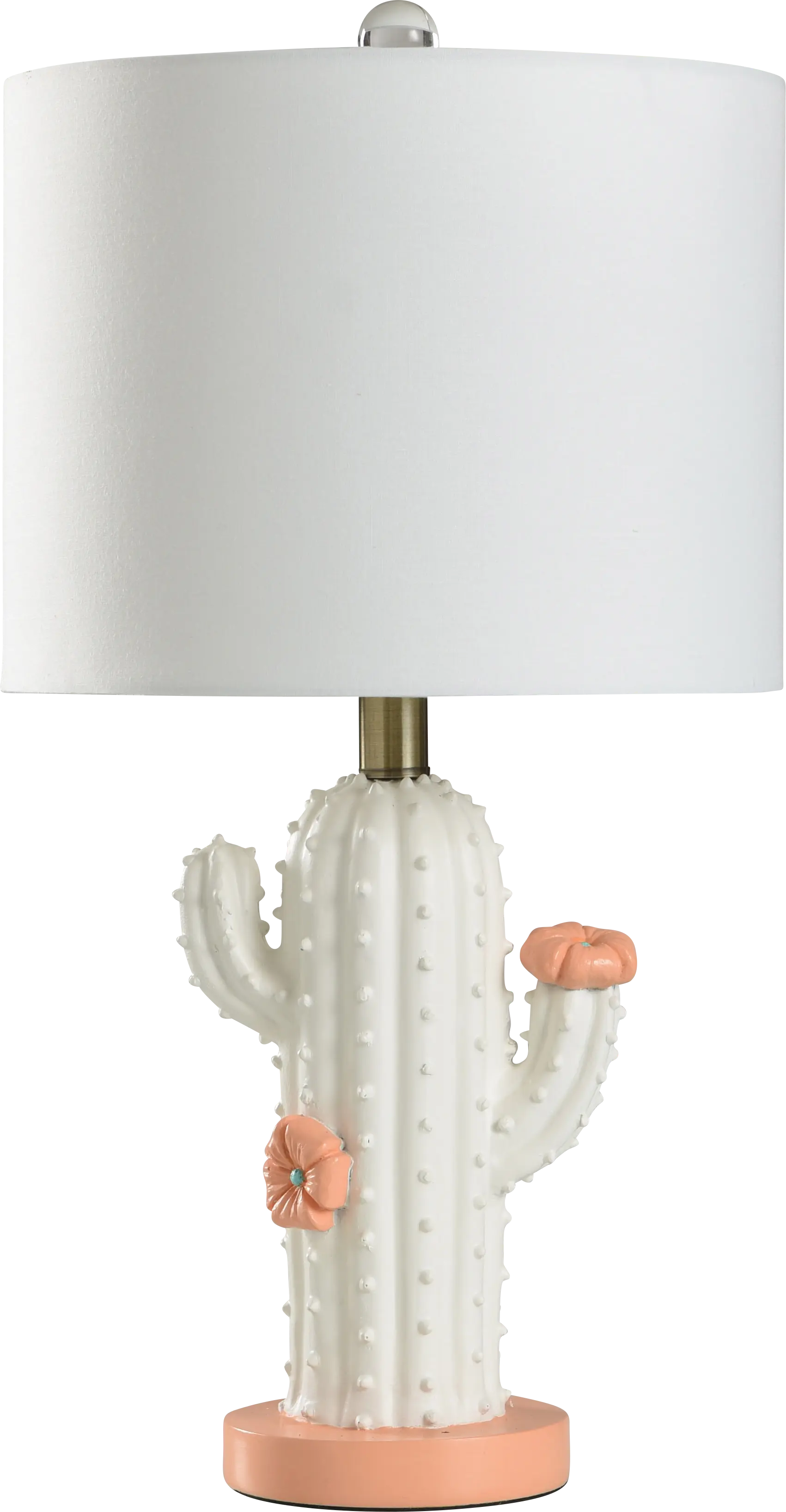 Kids Boho Decor Ivory Cactus Table Lamp