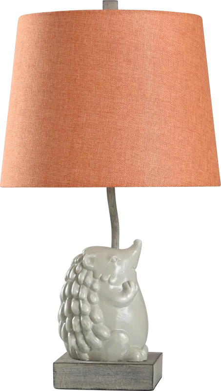 Kids Glamping Decor Brown Hedgehog Table Lamp