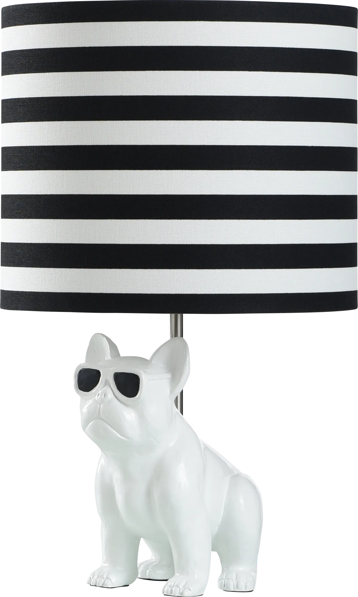 Kids Fashionista Decor White Sunglass Dog Table Lamp - Thumbnail - Image 1