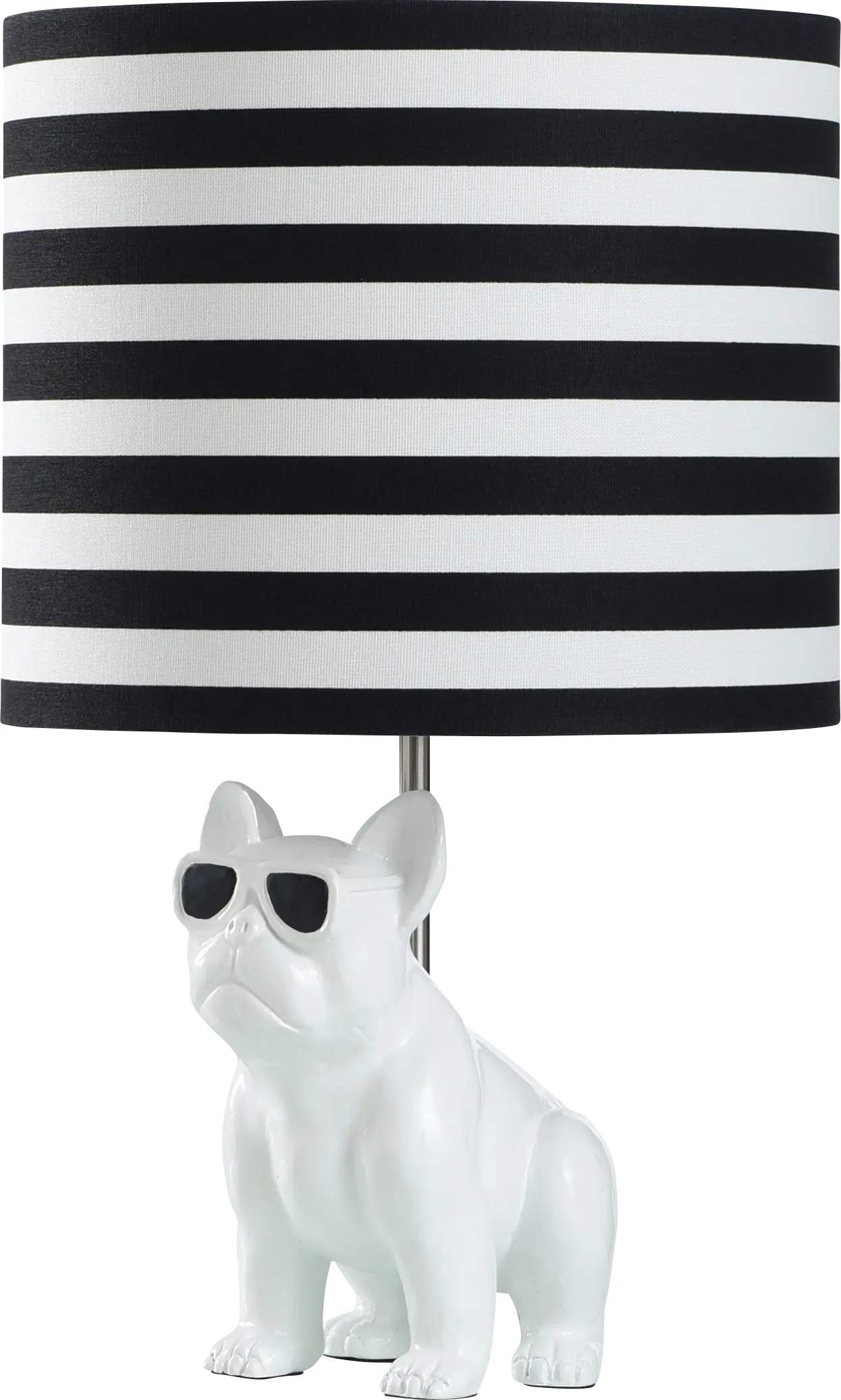 Kids Fashionista Decor White Sunglass Dog Table Lamp