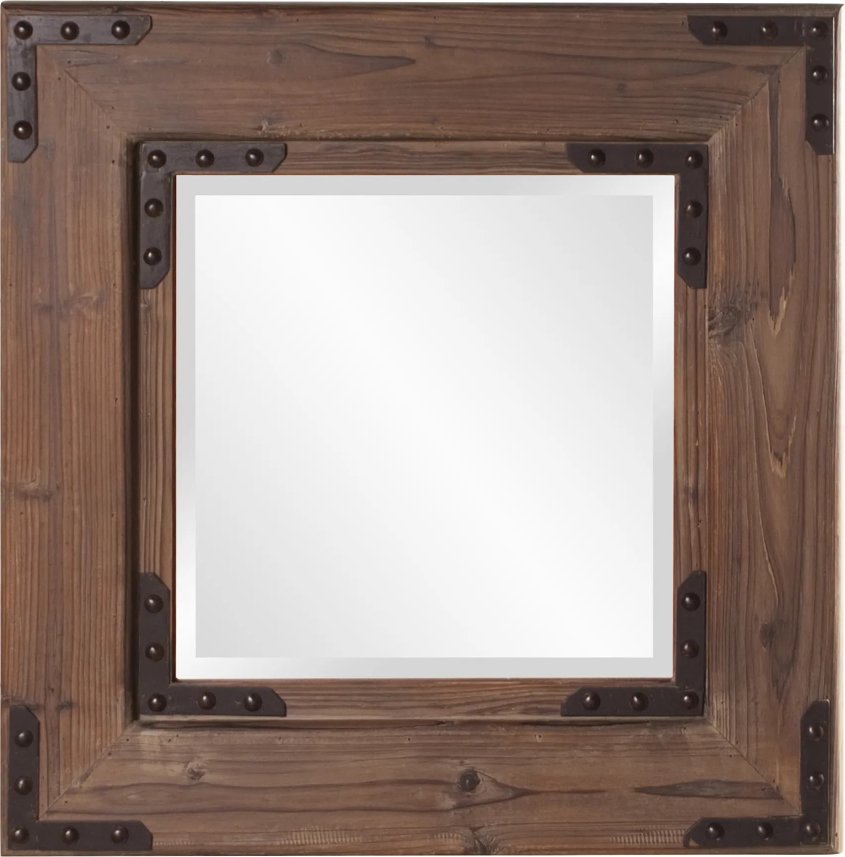 Branud Brown Square Mirror - Image 1
