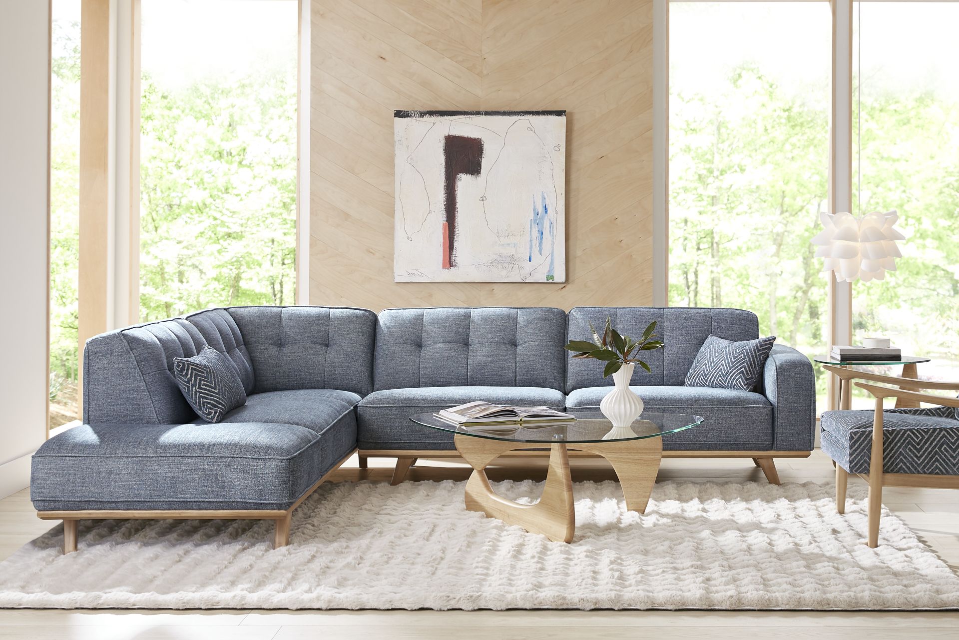 Stamford Bridge Denim 5 Pc Sectional Living Room - Image 1