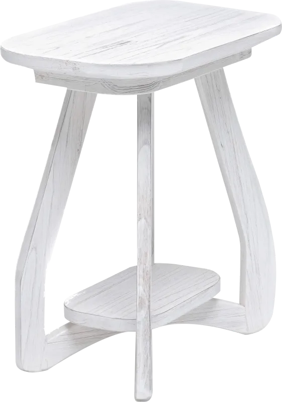 Guoten White Chairside Table
