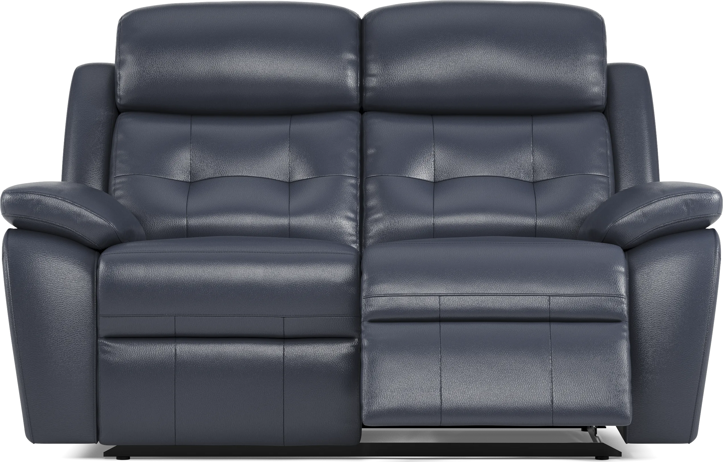 Antonin Blue Leather Reclining Loveseat - Thumbnail - Image 1