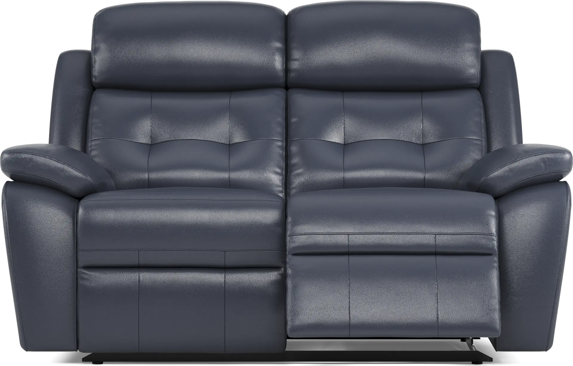 Antonin Blue Leather Reclining Loveseat