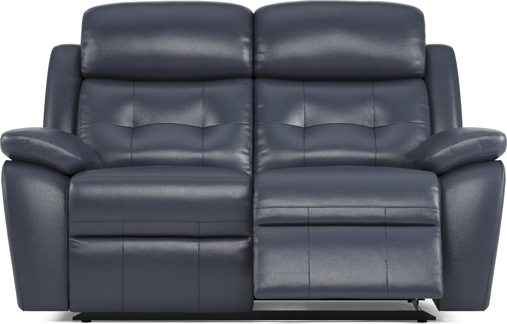 Antonin Blue Leather Reclining Loveseat - Image 1