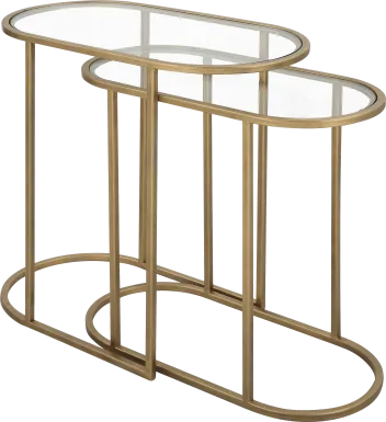 Ayna Gold Nesting Table. Set of 2