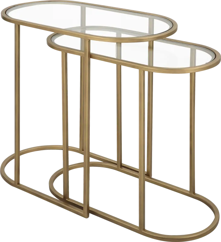 Ayna Gold Nesting Table. Set of 2
